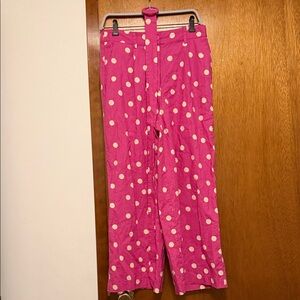 Princess highway pink polkadot linen cotton blend dress